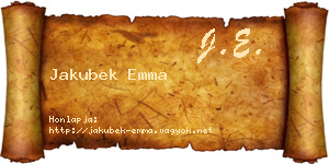 Jakubek Emma névjegykártya