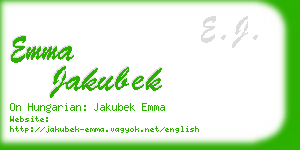 emma jakubek business card